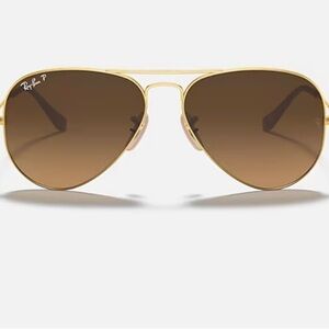 Vintage Ray Ban Matte Gold & Brown Aviator Gradient sunglasses.